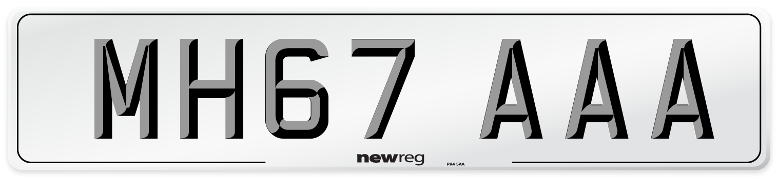 MH67 AAA Number Plate from New Reg